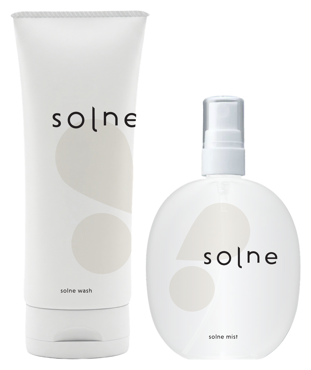 solne wash と solne mist のボトル